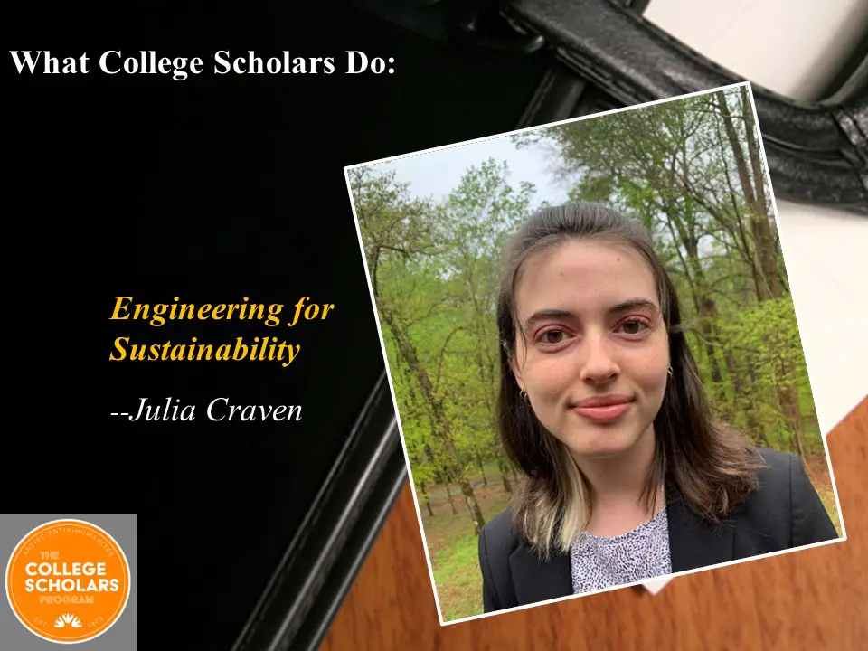 What College Scholars Do: Engineering for Sustainability, Julia Craven